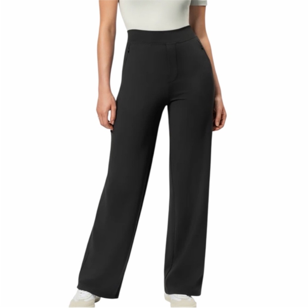 Ninepine Asana Relaxed Straight Pant High Waist Wide Leg Black Small 28” NWT NEW